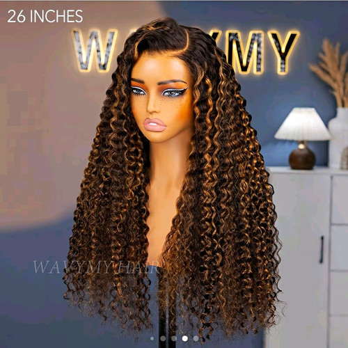 26in curly lace front - curly, human