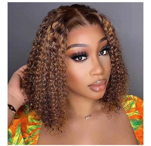 Curly bob wig human - hair, deep