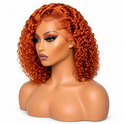 Ginger curly bob wig - curly,