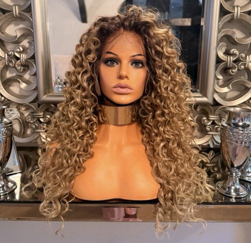Blonde lace front wig - blonde,