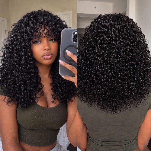 Cury wig with bangs 180 - bangs, 180%