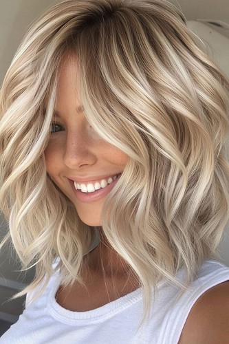 Balayage ash golden blonde - balayage,