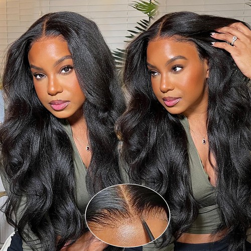 Human hair wig yaki - human, straight