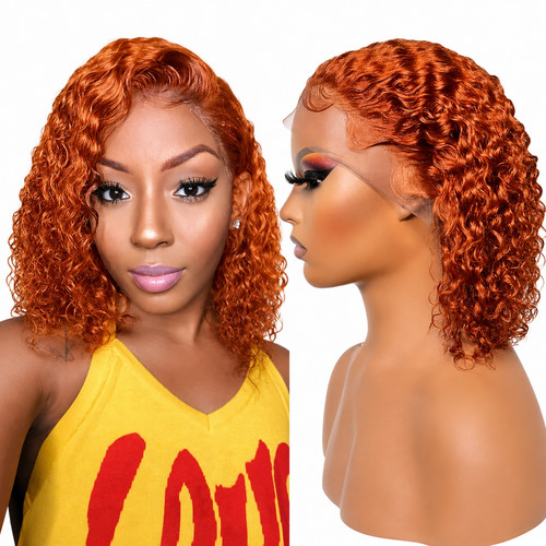 Ginger curly bob - bob, wig
