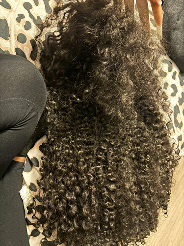 Black curly lace front wig - lace, for
