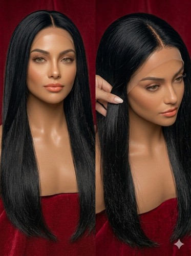 Black straight human hair - black,