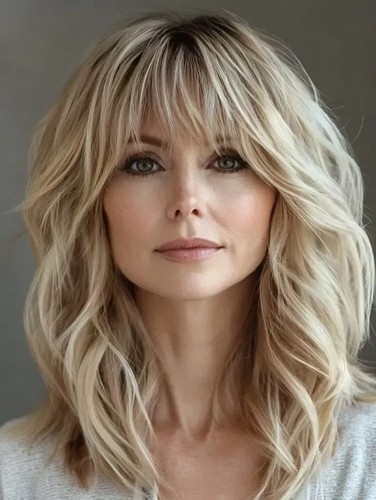 Ombre blonde wavy wigs - ombre, with