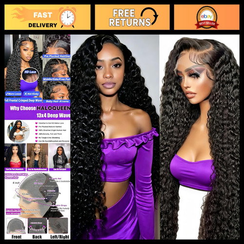 Deep wave lace front wig - 28",