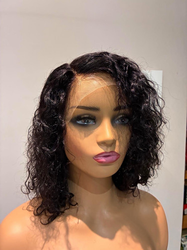 Women black curly lace - curly,