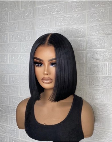 Black straight bob - straight, lace