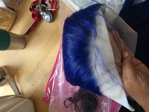 Blue lace front - lace, human