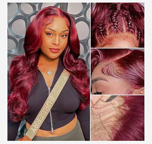 Burgundy13x4human hair lace - burgundy13x4human,