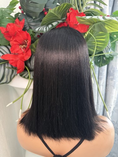 Straight black human hair lace - human,