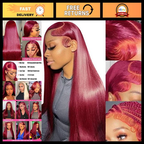 Burgundy straight human - burgundy, 28"