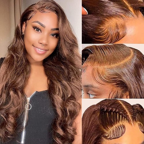 Chocolate brown lace front - brown,
