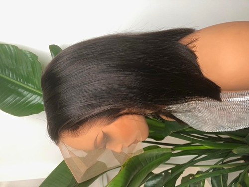Human hair lace front straight - front,