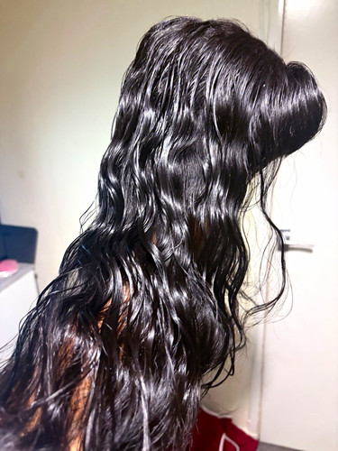 Human hair blend wig - human,