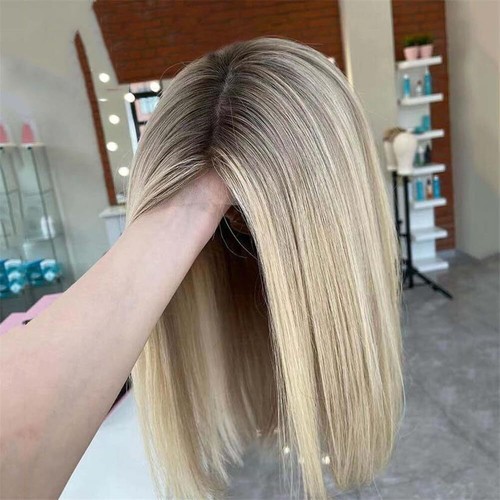 Short ombre ash blonde human - short,