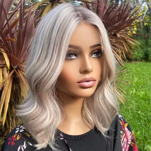 Icy white blonde lace front - white,