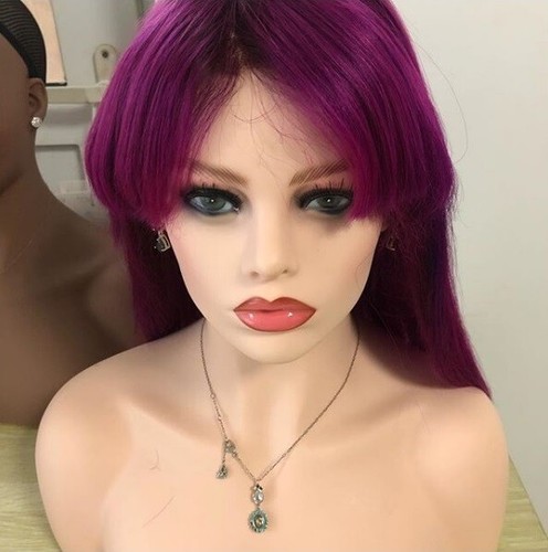 Evelyn purple straight fringe - evelyn,
