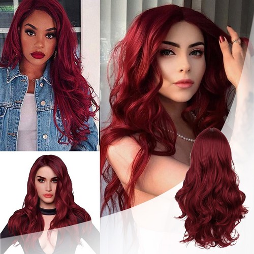 Long wine red lace - long, front