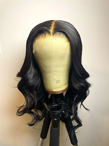 Black lace front wig - wig, middle