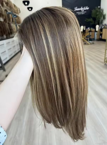 Balayage ash brown blonde - brown,