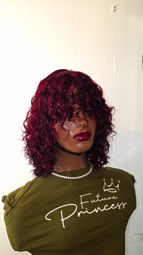 Fringe curly human hair - curly, 12