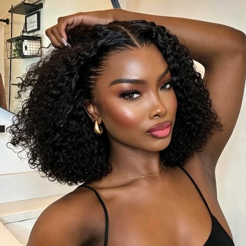 Curly bob wig human - bob, hair