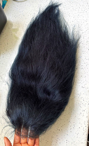 Blue black human hair - , wig