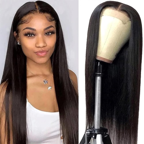 Straight lace front wigs human - front,
